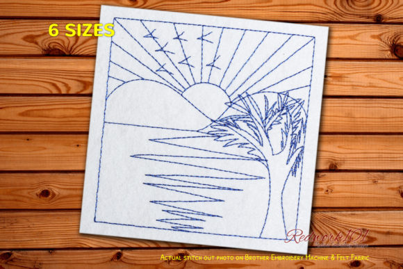 Birds Fly by As the Sun Rises Redwork Review