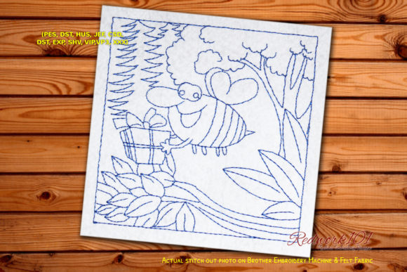 Review: Happy Bee Carries Gift Redwork for Merch