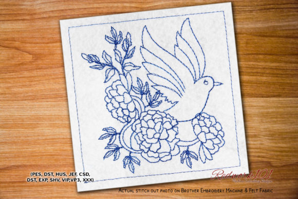 Review: White Dove Flying Redwork for Apparel