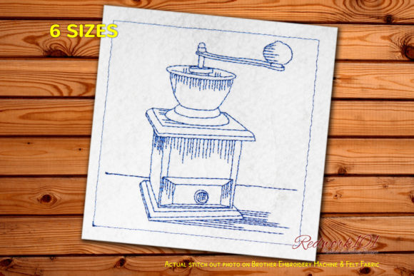 Reviewing Old Fashion Coffee Grinder Redwork for Apparel