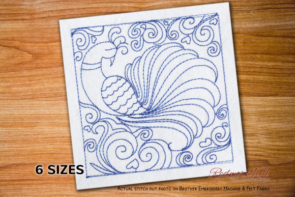 Reviewing Peacock Abstract Design Redwork