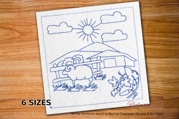 Reviewing Village Scene Redwork Design for Holiday Sales
